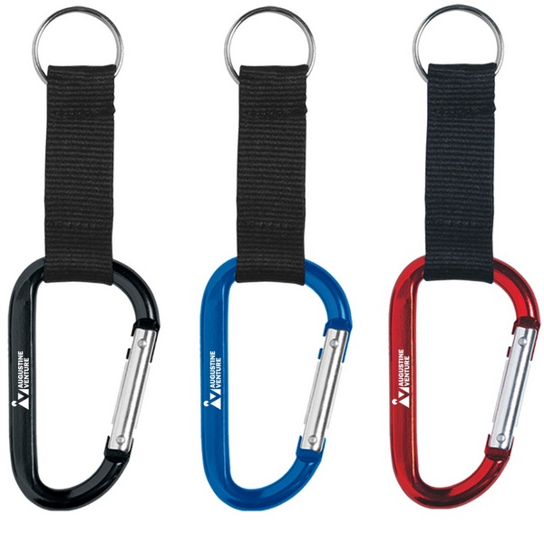 KH2056 6mm Carabiner With Strap, Split Ring and...